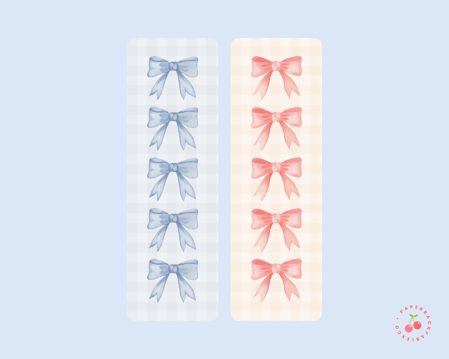 Bow Bookmarks: Blue