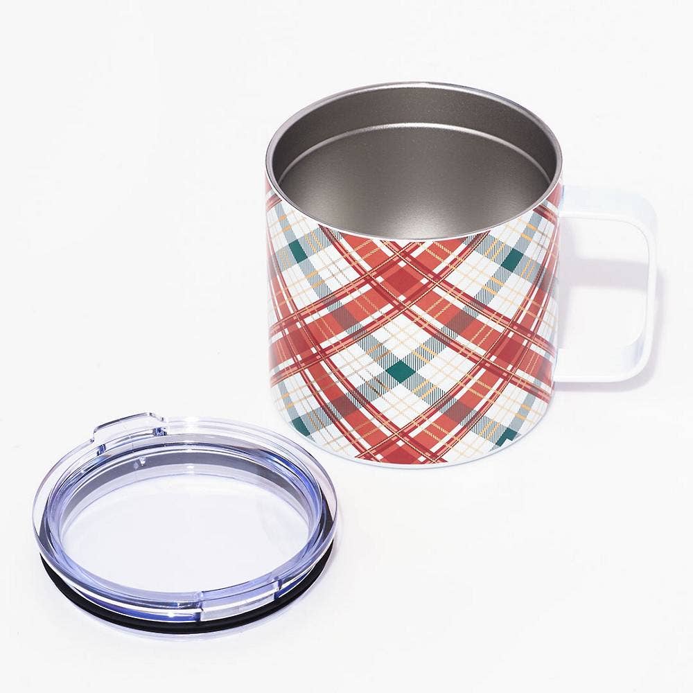 Plaid Insulated Travel Mug