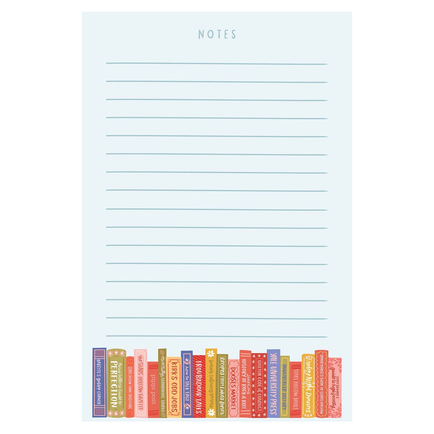 Stars Hollow Bookshelf 4x6 Notepad