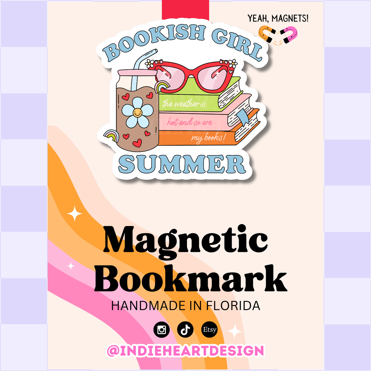 Bookish Girl Summer | Magnetic Bookmark : No