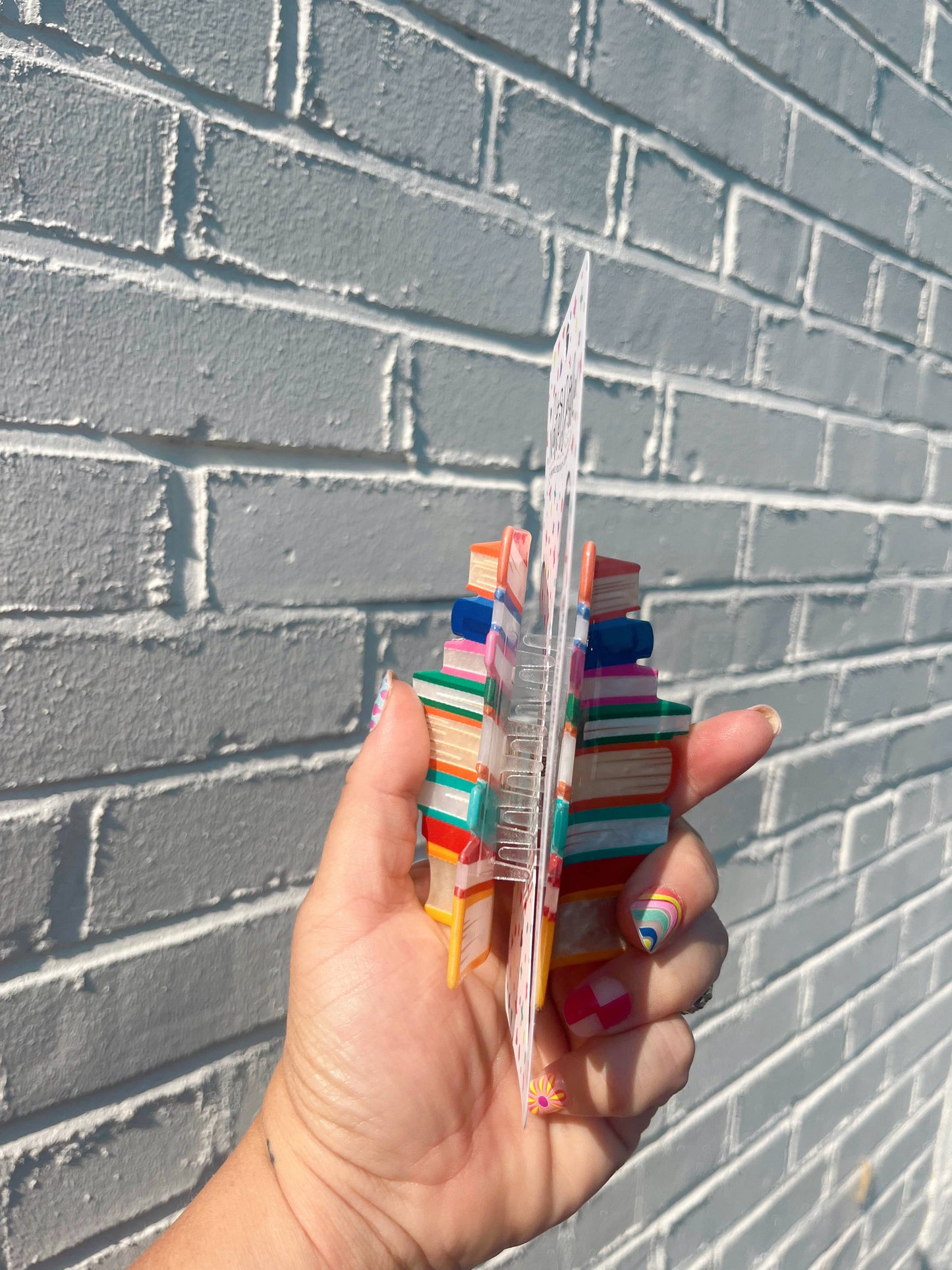 Read My Clips Book Stack Reading Bookstore Bookish Hair Claw: Purple