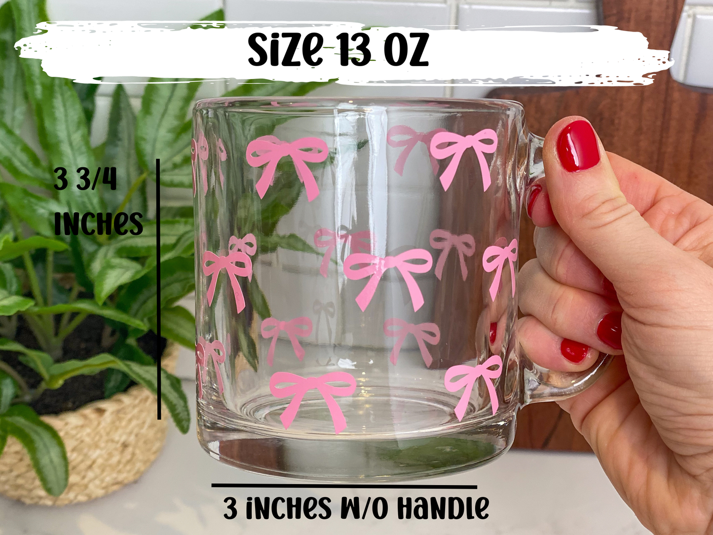 Tiny Bow Coffee Glass Mug