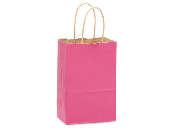 Recycled Kraft Color Paper Retail Shopping Bags: Christmas Red / 25 Pack / Queen 16x6x19.25"