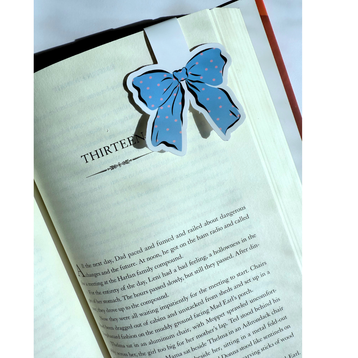 Blue/Pink girly bow coquette magnetic bookmark