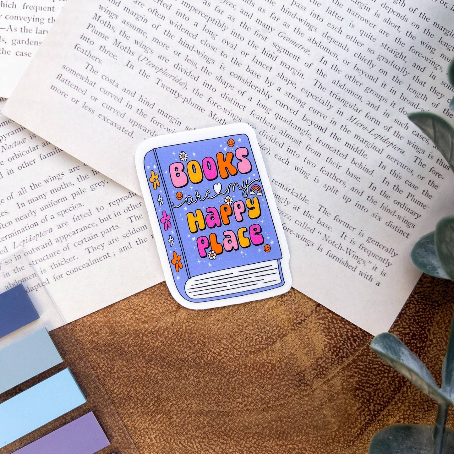 Books Are My Happy Place Waterproof Matte Sticker