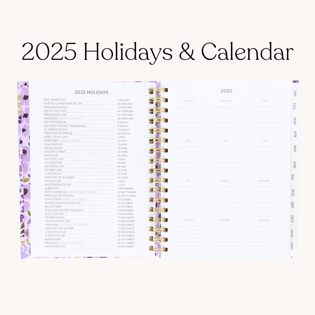 Summer Meadows 2025 Yearly Planner: 8.5x11