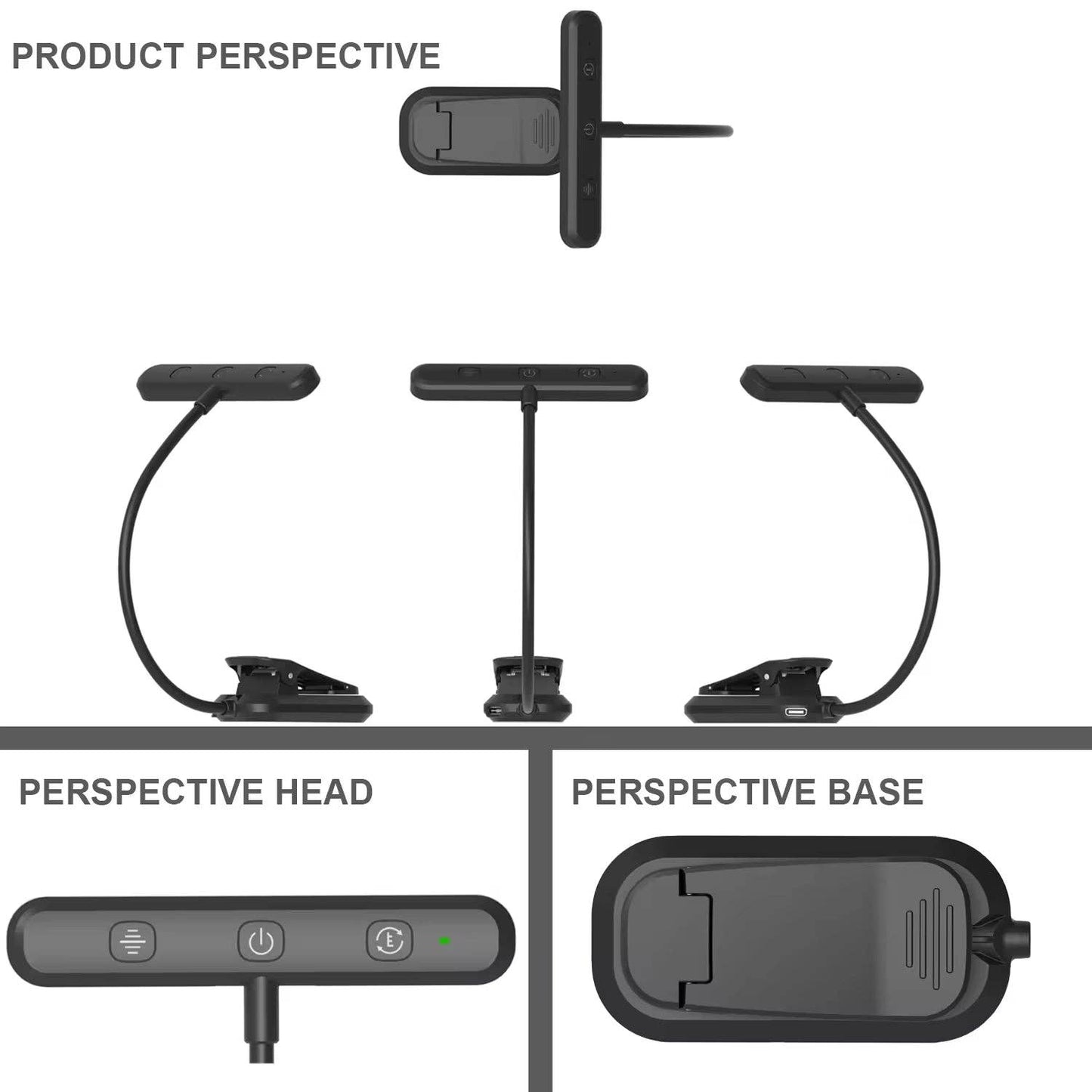 Usb Rechargeable Stepless Dimming Rotatable Mini Light Read: 1 Set(Mix & Match Colors)