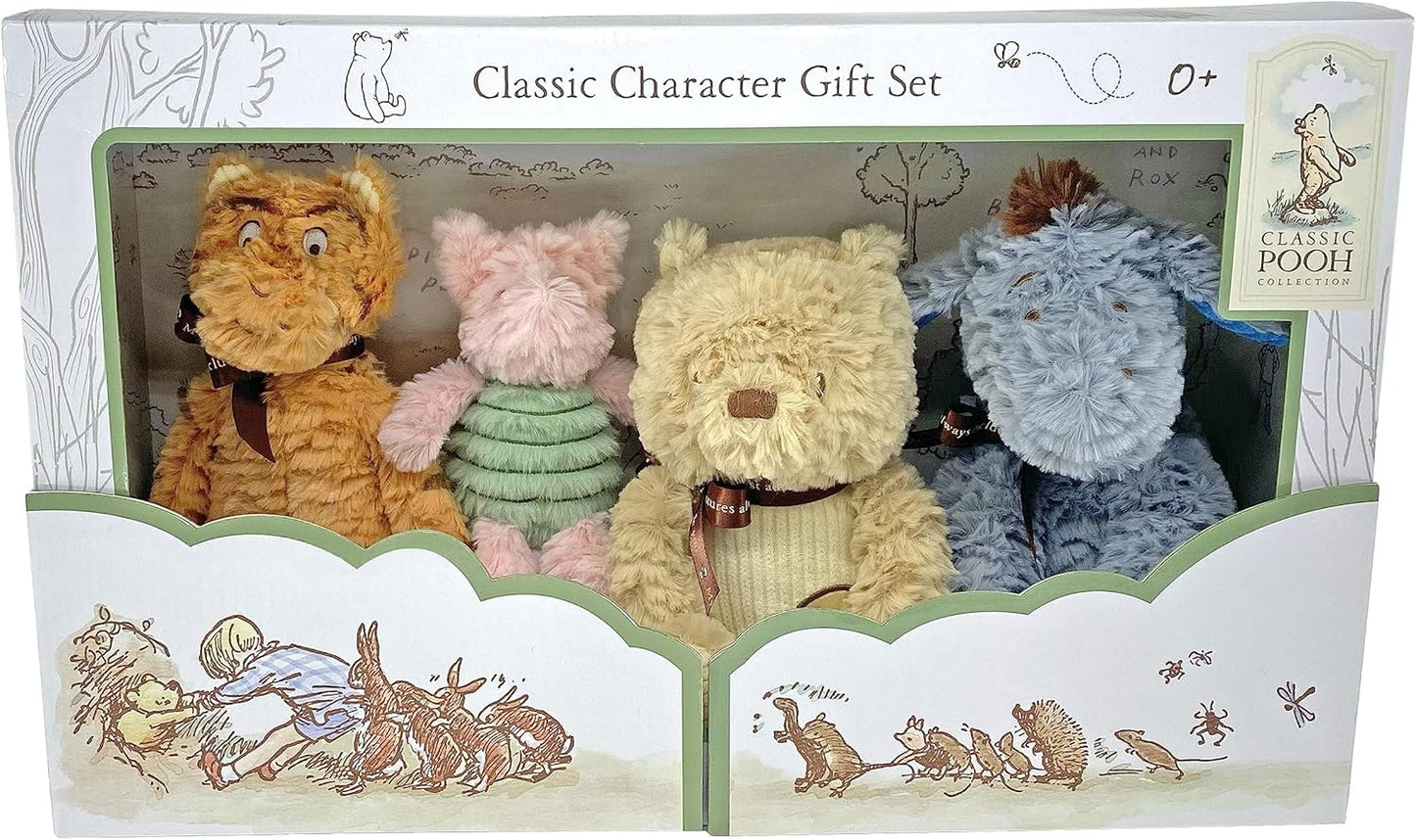 Classic Winnie The Pooh and Friends 4 Piece Plush Collector Set Stuffed Animals