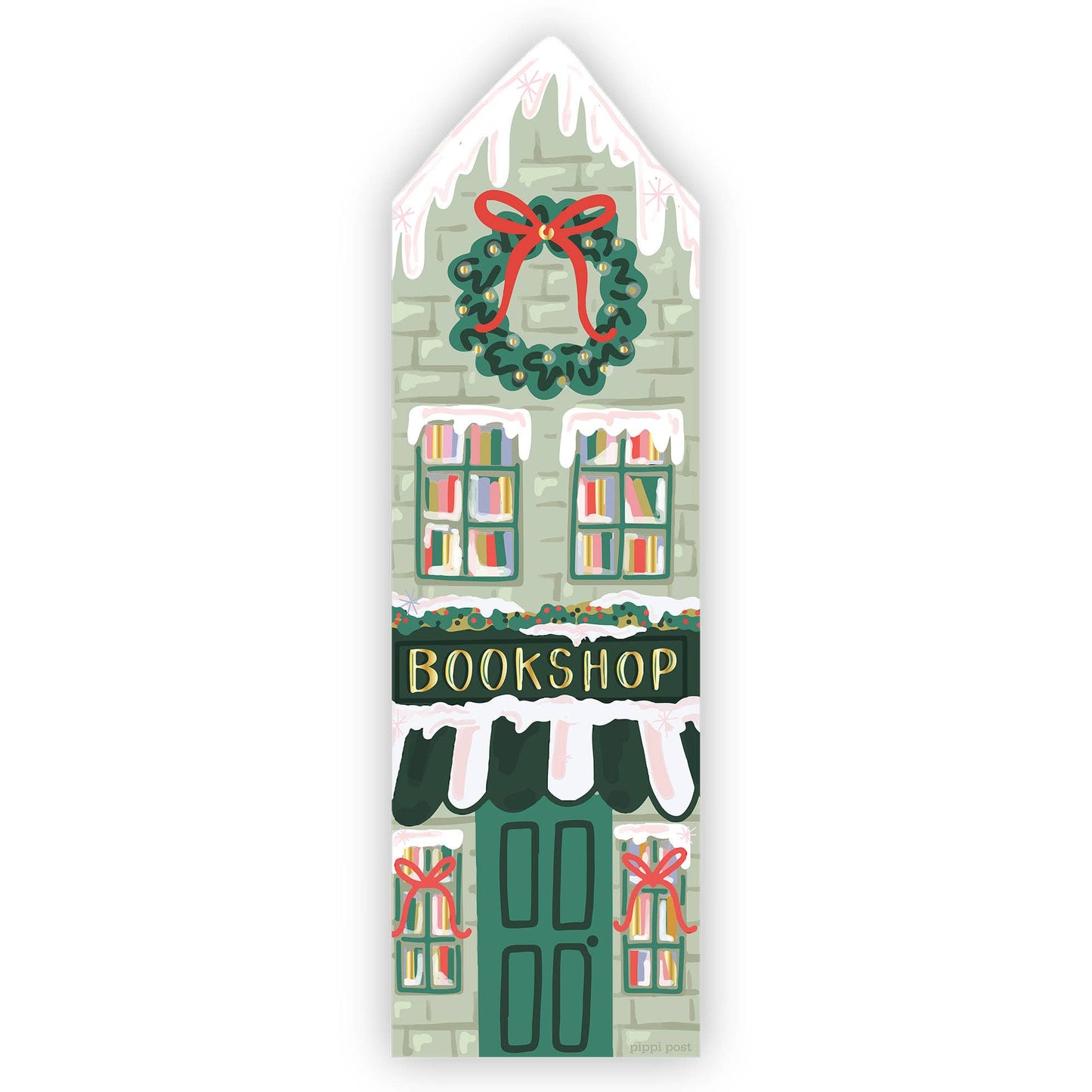 Holiday Bookshop Christmas Transparent Bookmark