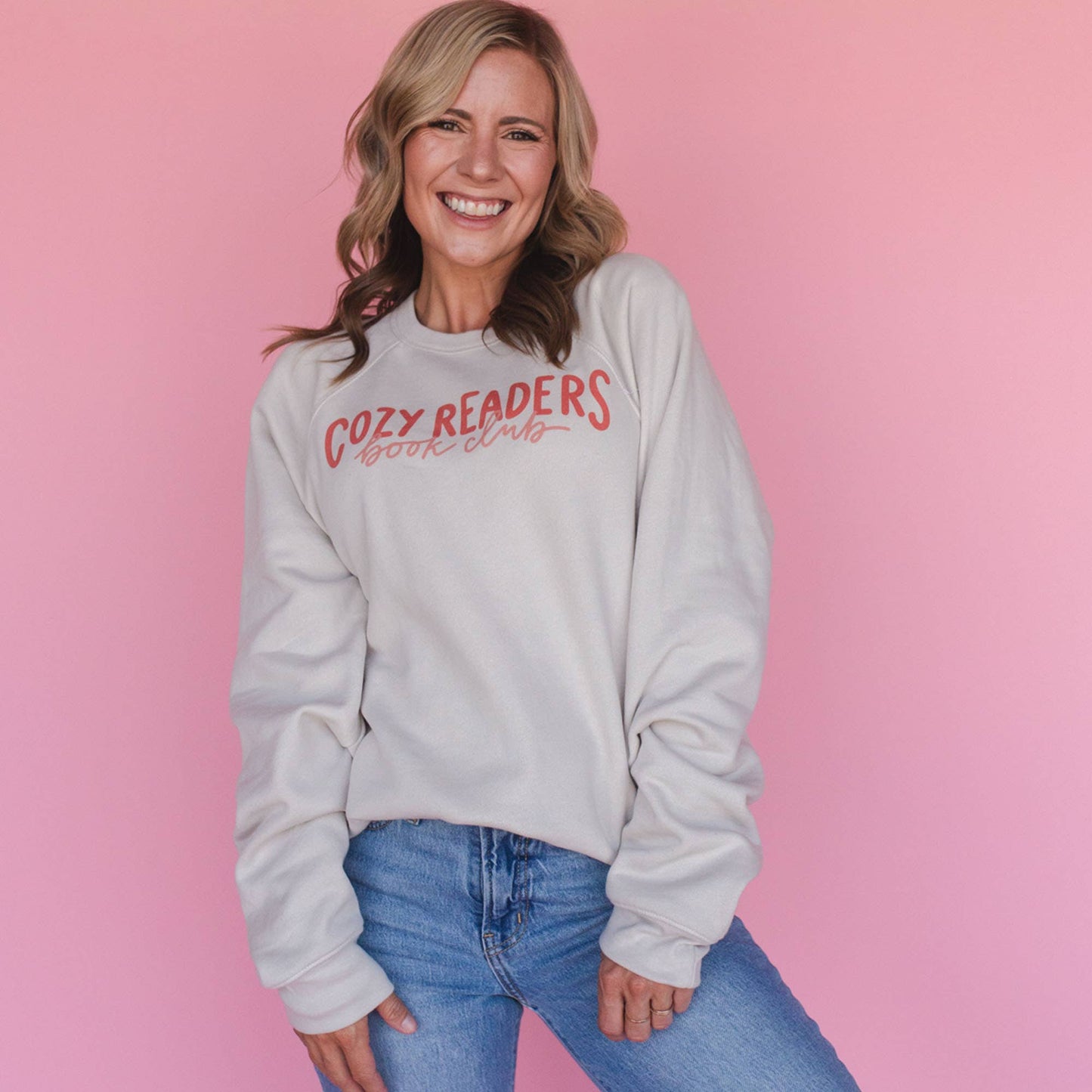 Cozy Readers Book Club Sweatshirt - Heather Dust: L