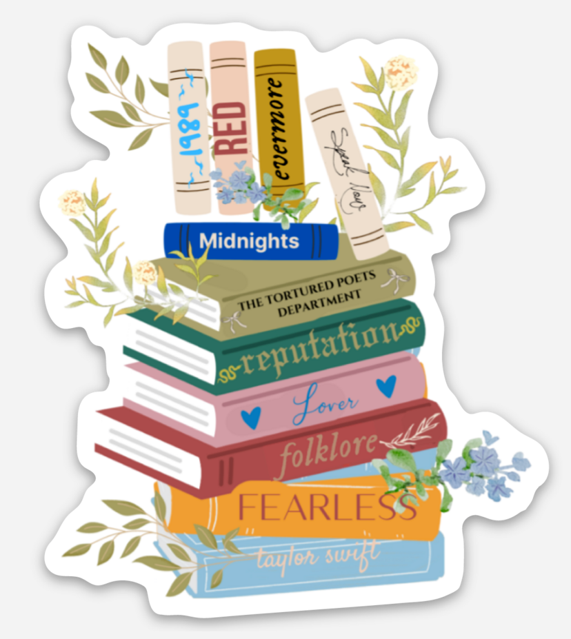 TS Album Book Stack Sticker (Taylor Swift)