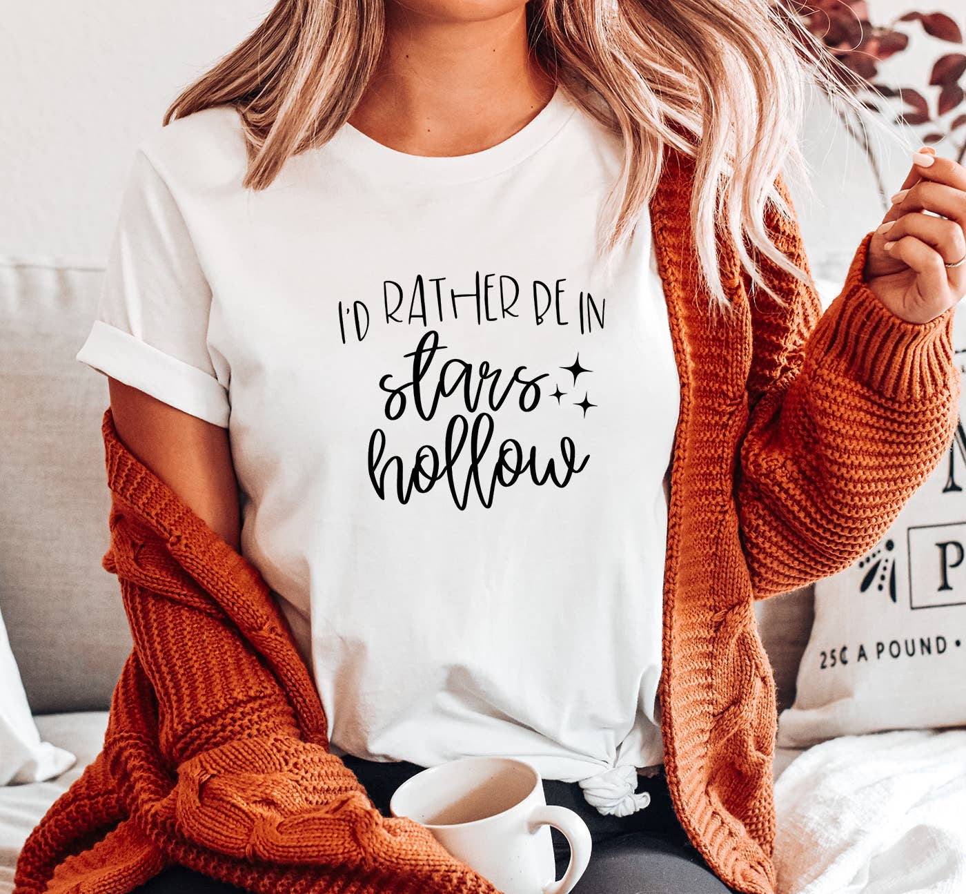 I'd Rather Be In Stars Hollow Tee - Gilmore Girls Shirt: White / L