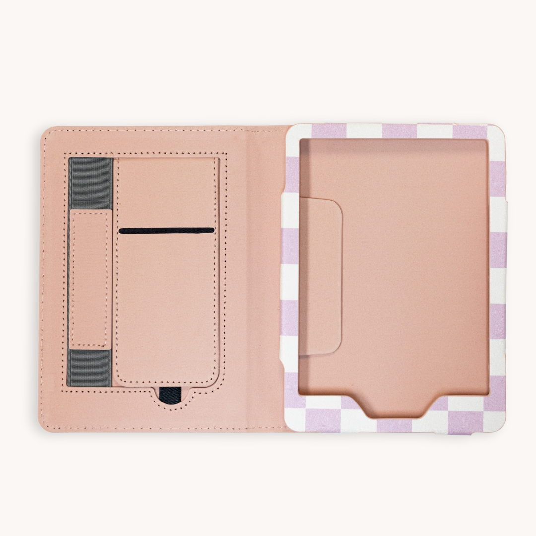 Purple Checker Kindle Case: Kindle basic 6in