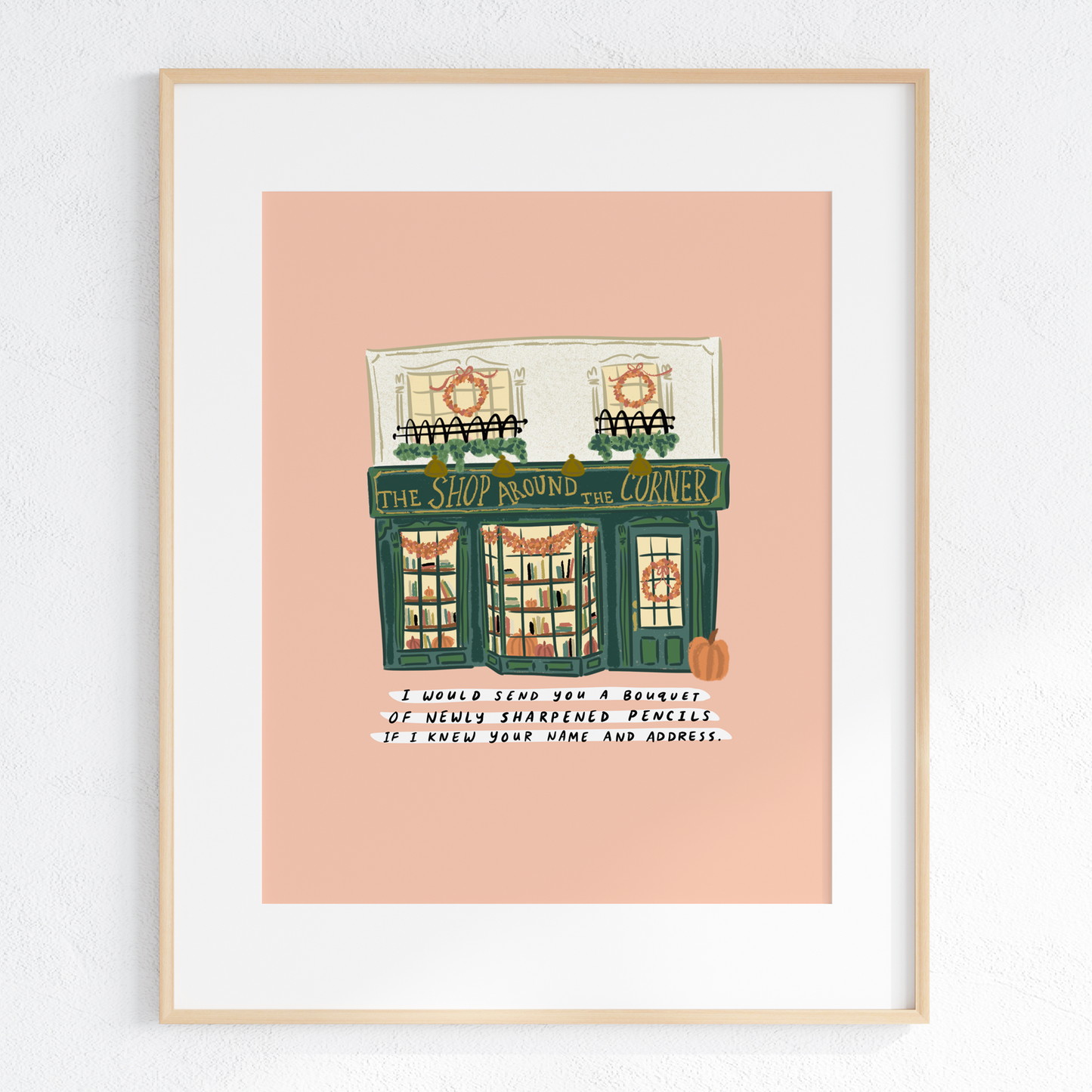 Fall Shop Around the Corner -  Bookish Art Print : Small
