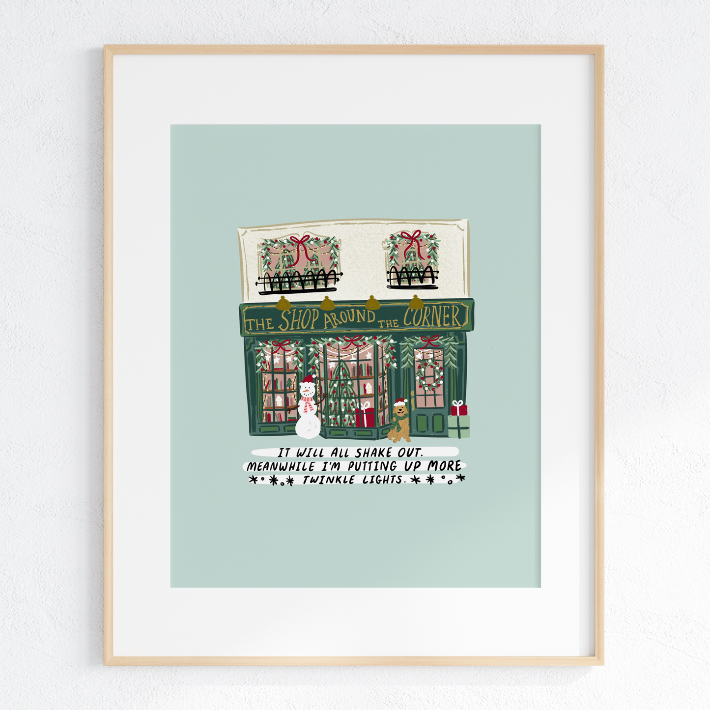 Christmas Shop Around the Corner - Bookish Art Print : Small