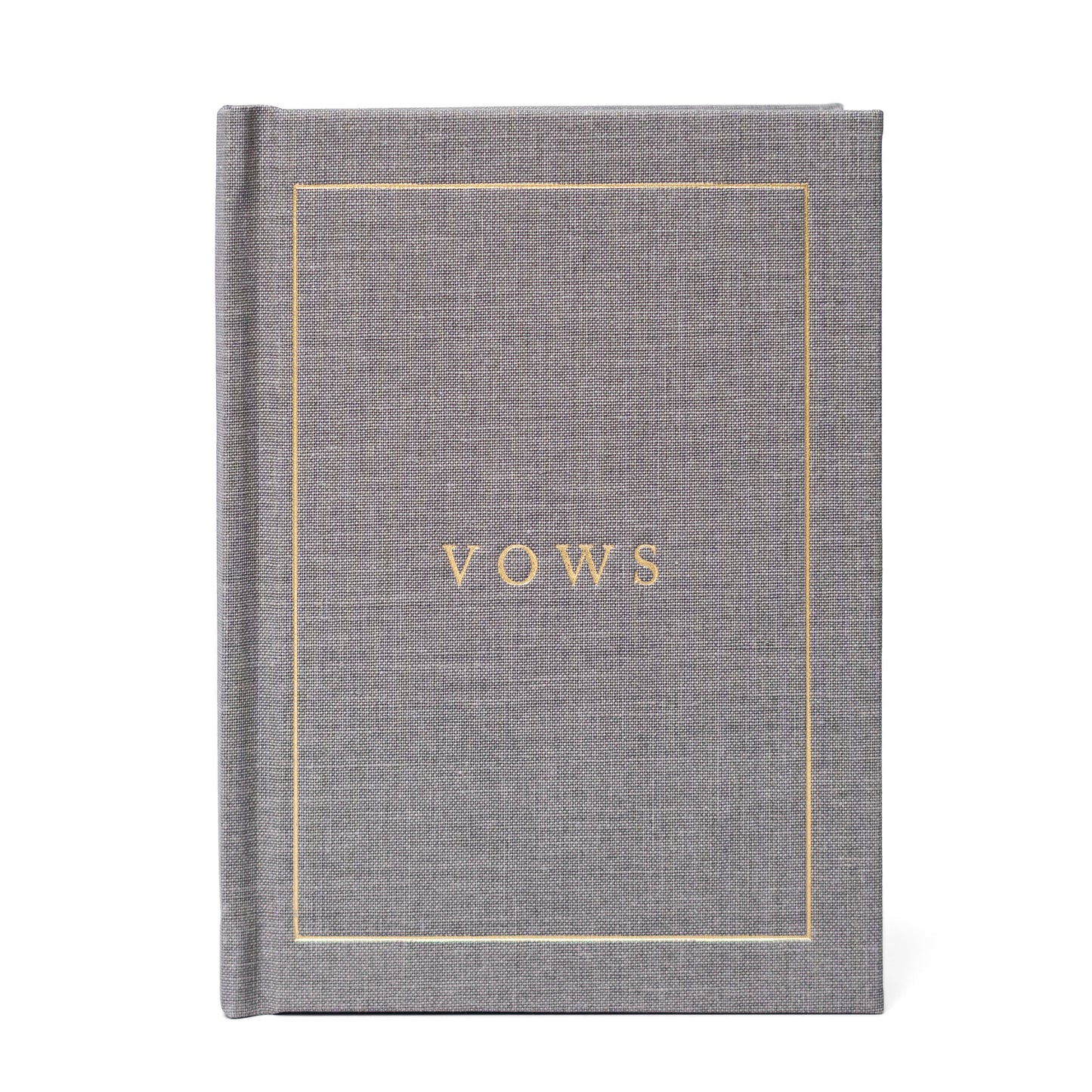 Wedding Vow Books - Wedding Keepsake Book w/Gold Foil Linen: Off-White