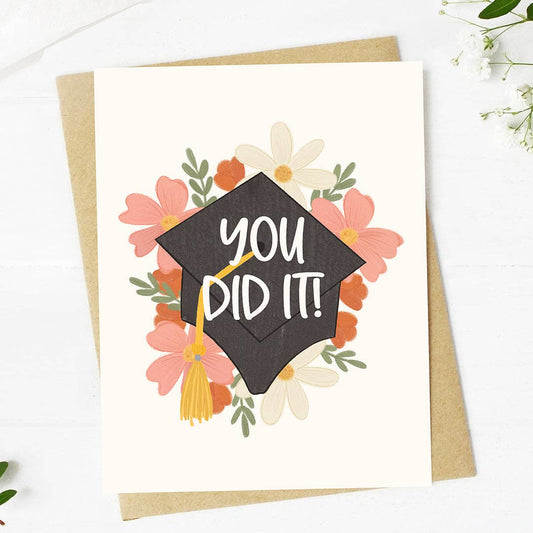 "You did it!" Floral Graduation Celebration Card
