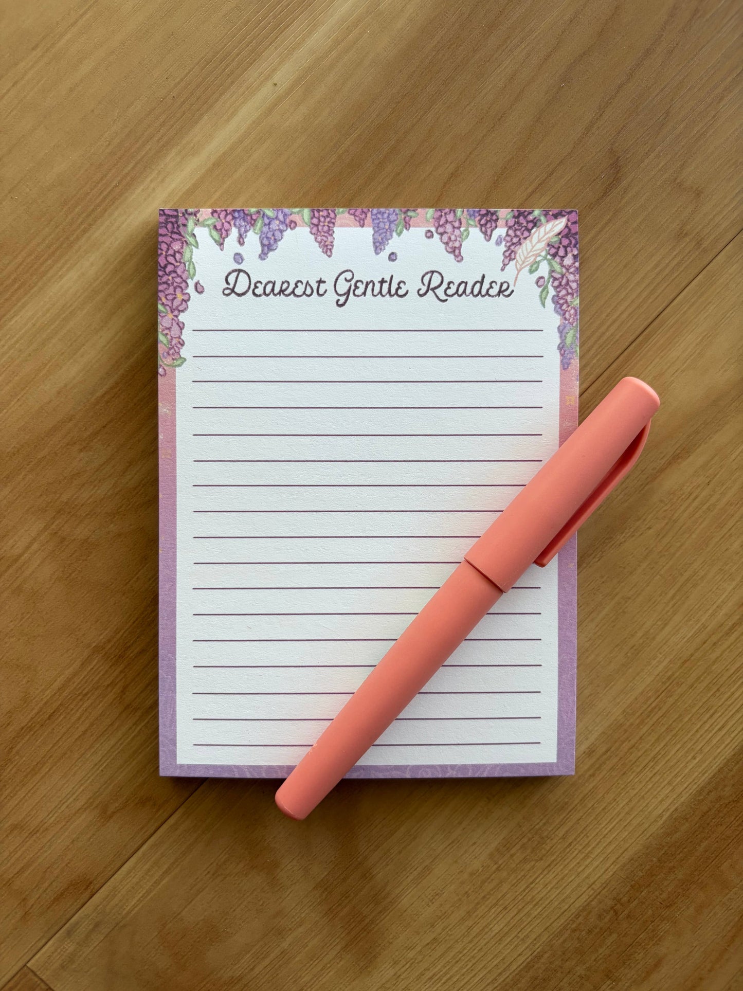 Dearest Gentle Reader Notepad: Belly band + plastic sleeve