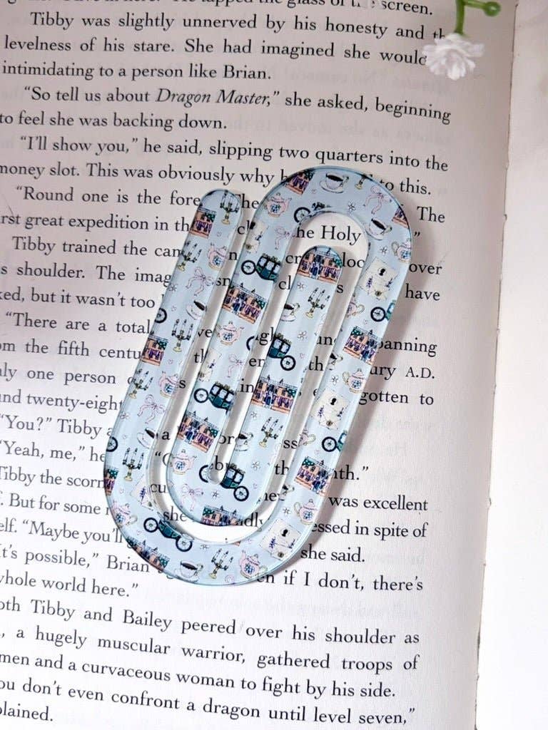 Regency Era Tea and Carriage Jumbo Acrylic Paperclip Sublimated Bookmark – Bookish Page Holder