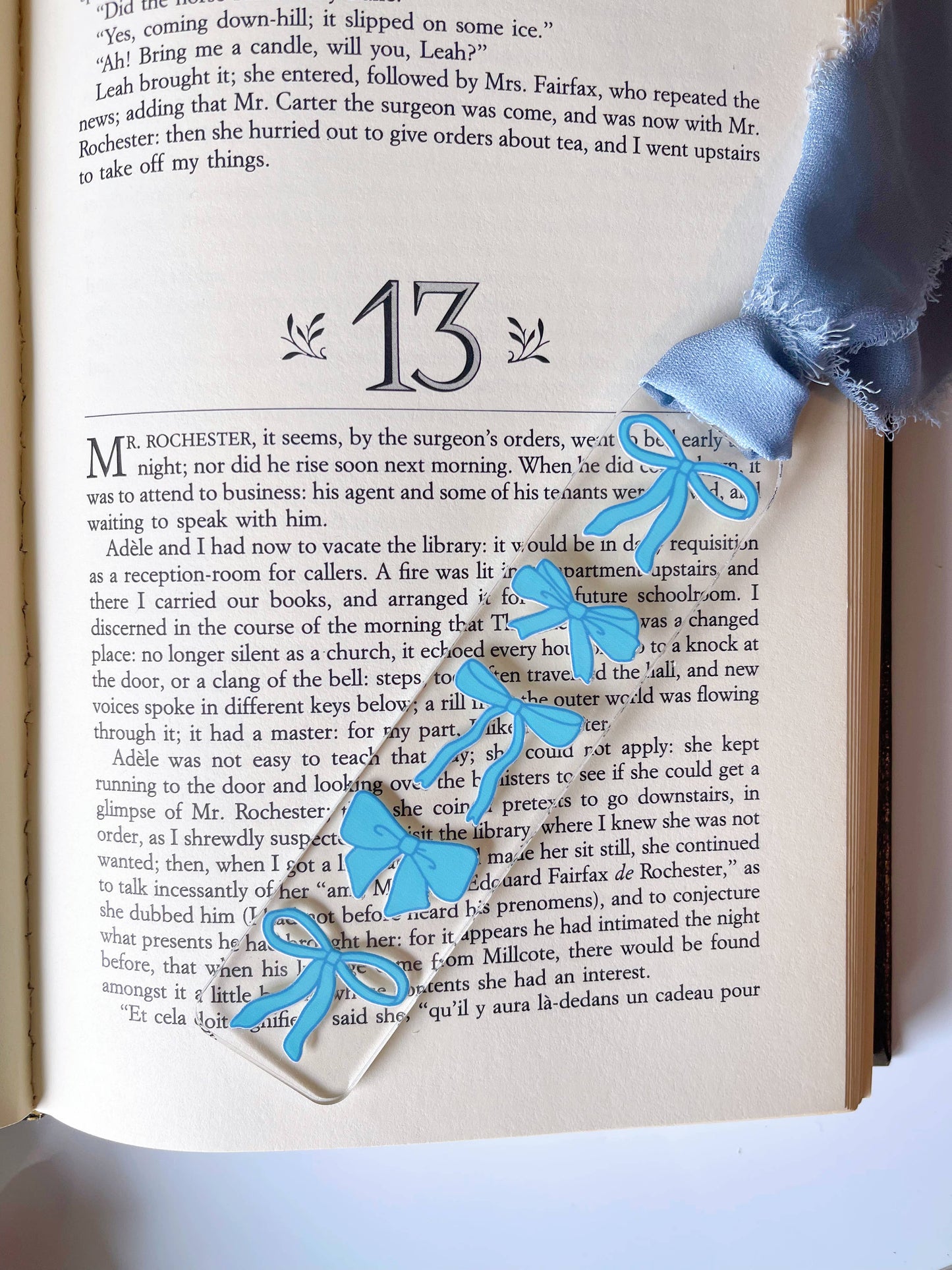 Acrylic Bookmarks-multiple styles available: Blue bows
