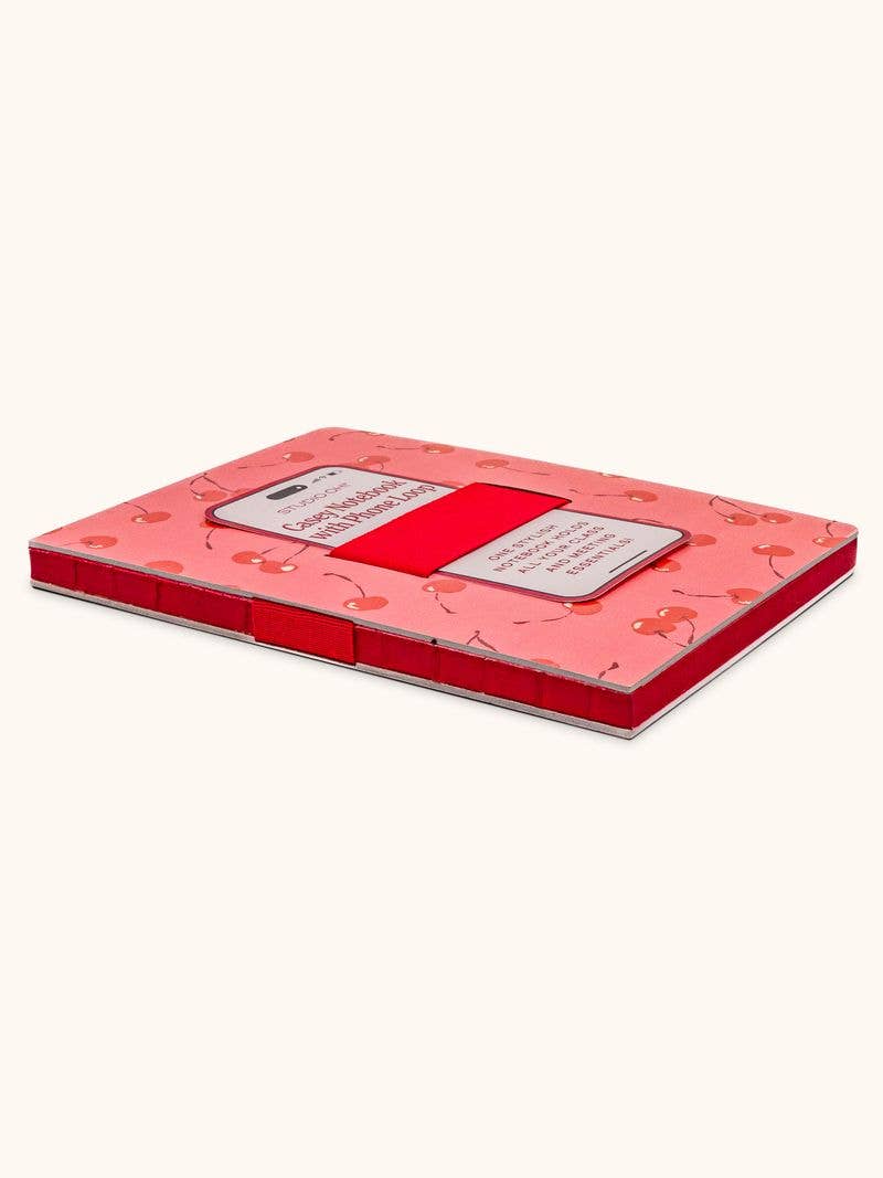 Fresh-Picked Cherries Casey Notebook with Phone Loop
