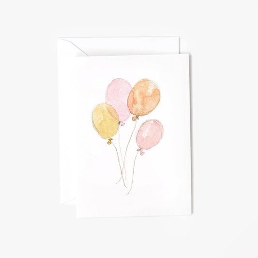 Pink balloons mini notecard