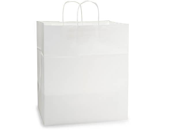 White Kraft Retail Paper Shopping Bags: 100 Pack / Rose 5.25x3.5x8.25"