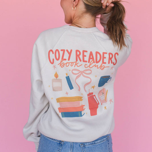 Cozy Readers Book Club Sweatshirt - Heather Dust: M