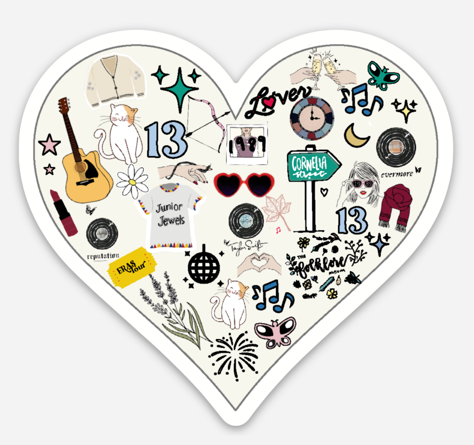 Taylor Eras Heart Sticker (Taylor Swift)