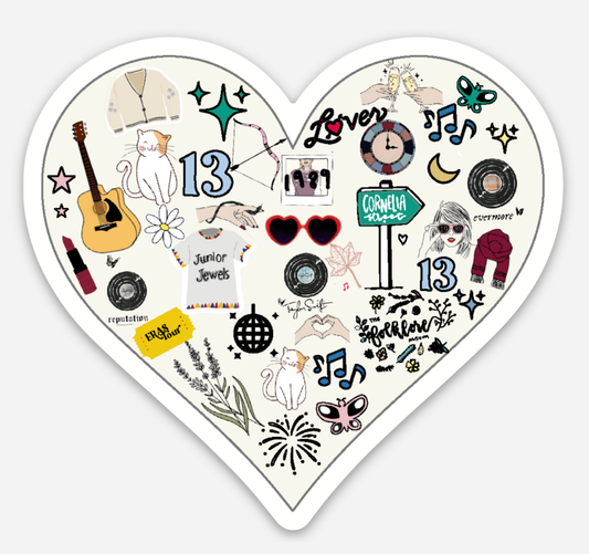 Taylor Eras Heart Sticker (Taylor Swift)