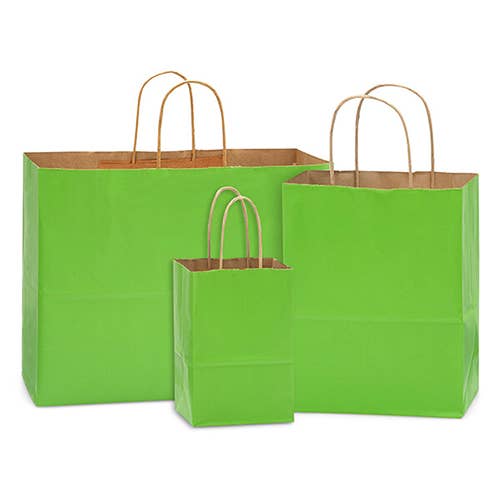 Recycled Kraft Color Paper Retail Shopping Bags: Christmas Red / 25 Pack / Queen 16x6x19.25"