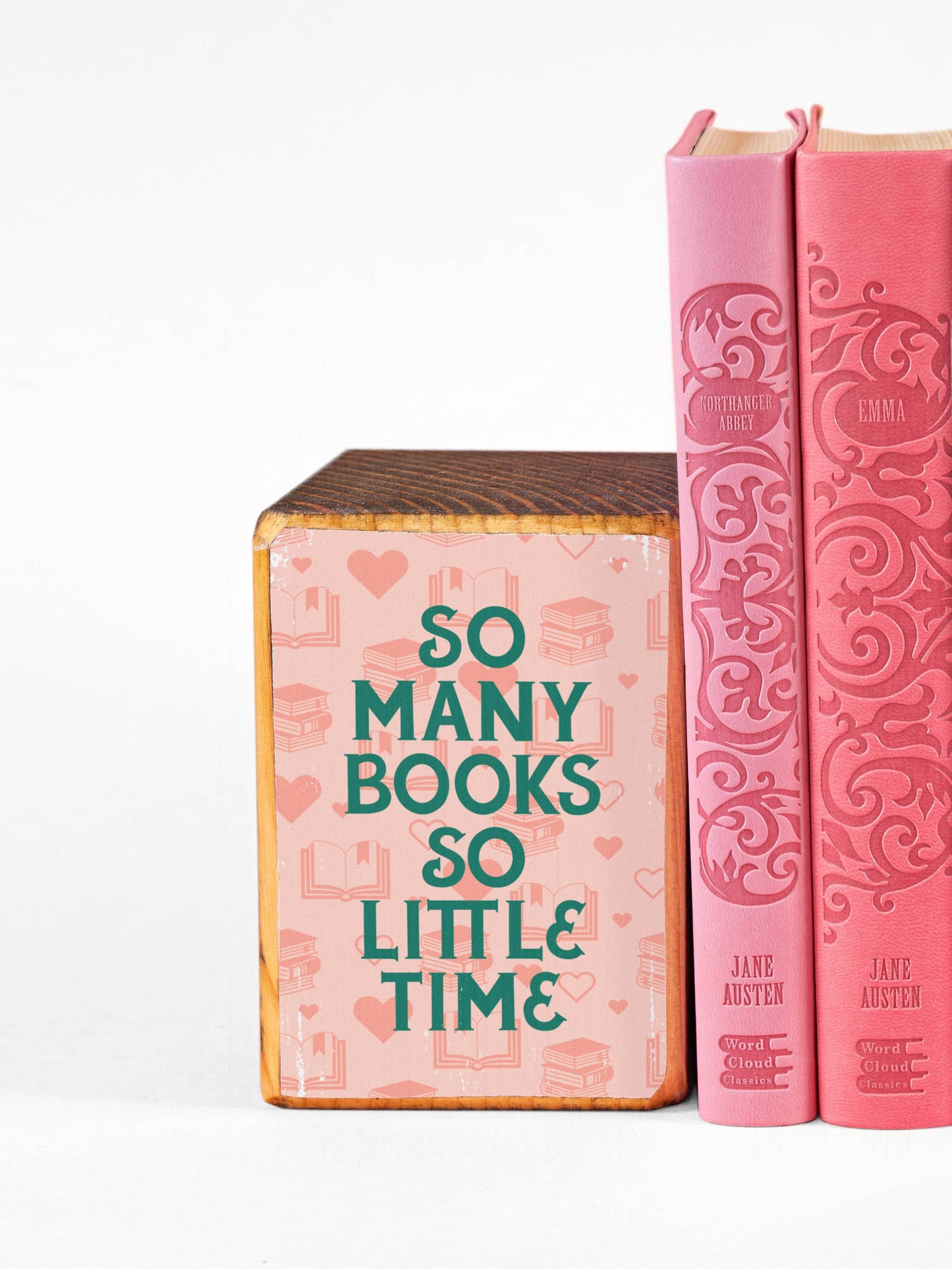 So Many Books So Little Time Bookend (sold individually): Pink