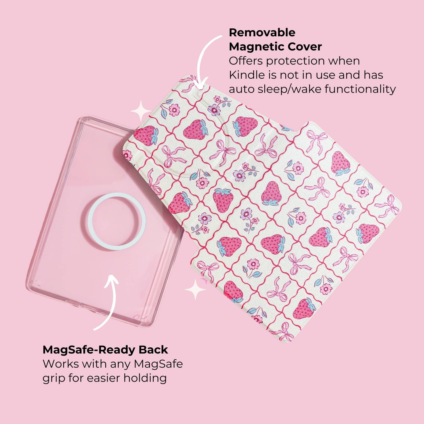 Magnetic Removable Cover & Stand - Checkered Kindle Case: PPW 12th Gen / Just the Cover