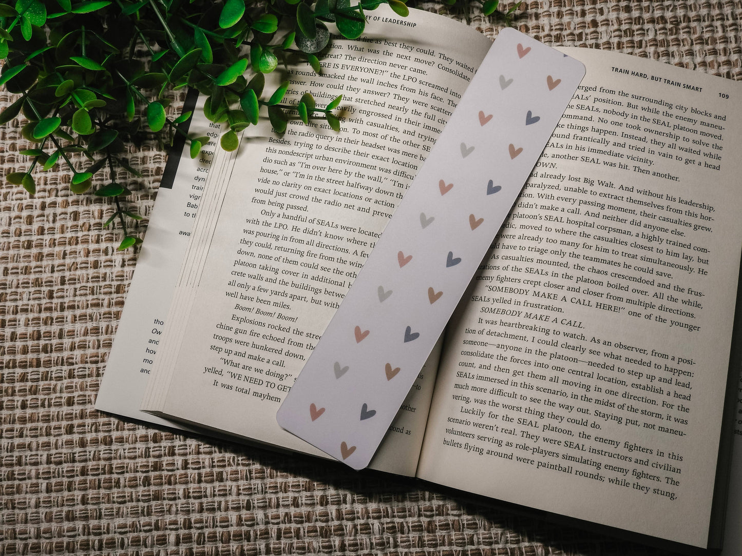 Hearts | Boho Bookmarks: Blue