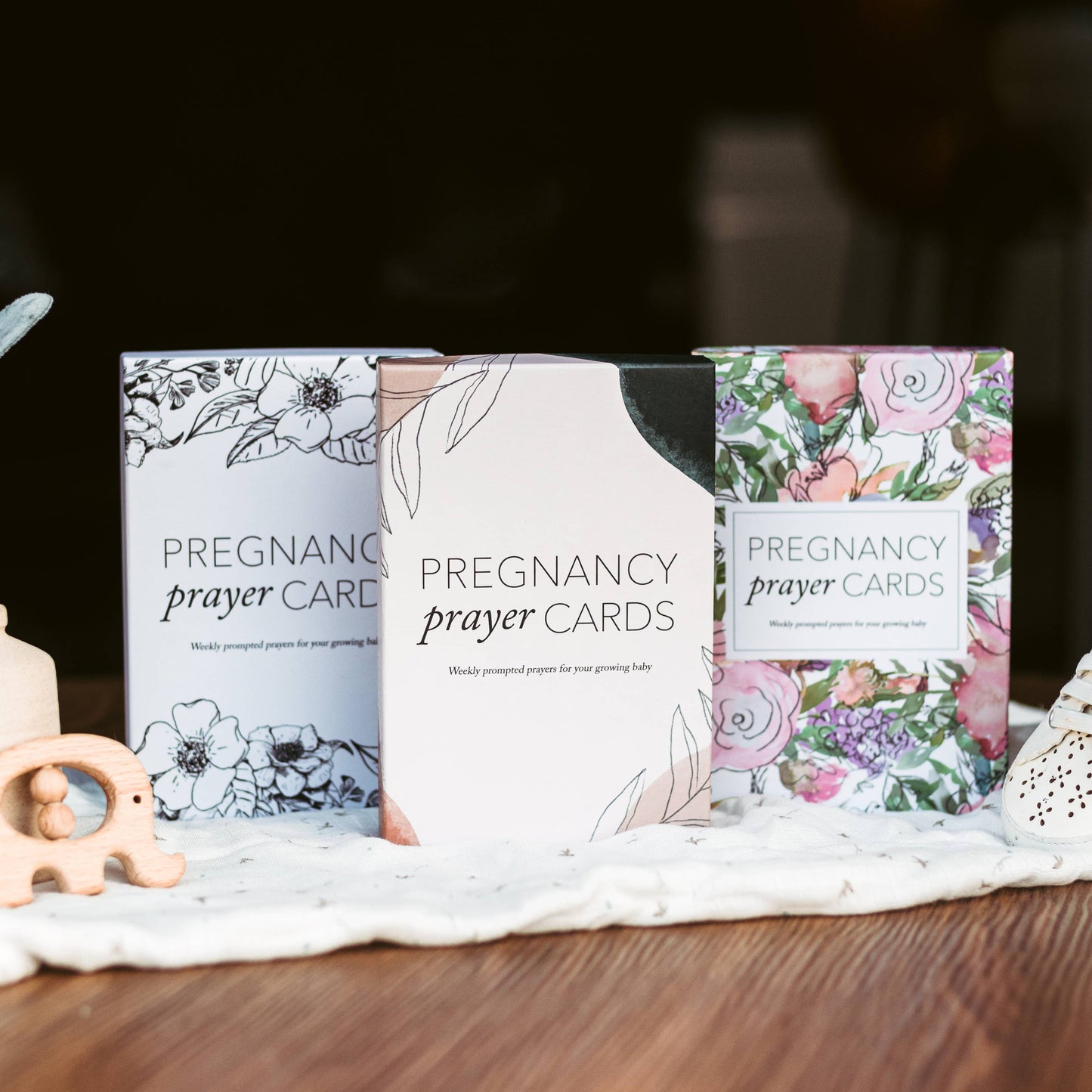 Pregnancy Prayer Cards | Expecting Mom Gift & Announcement: White