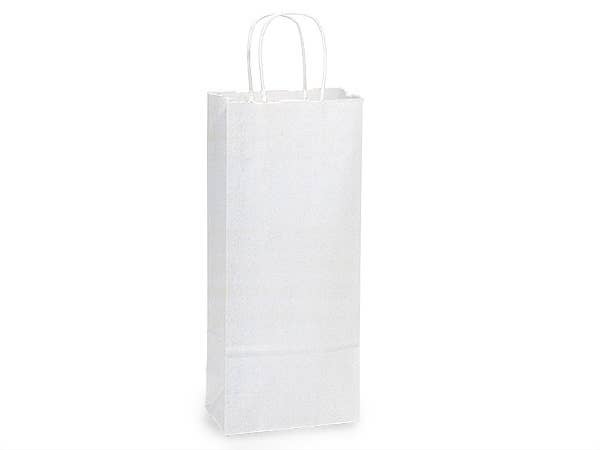 White Kraft Retail Paper Shopping Bags: 100 Pack / Junior 8x5x8"