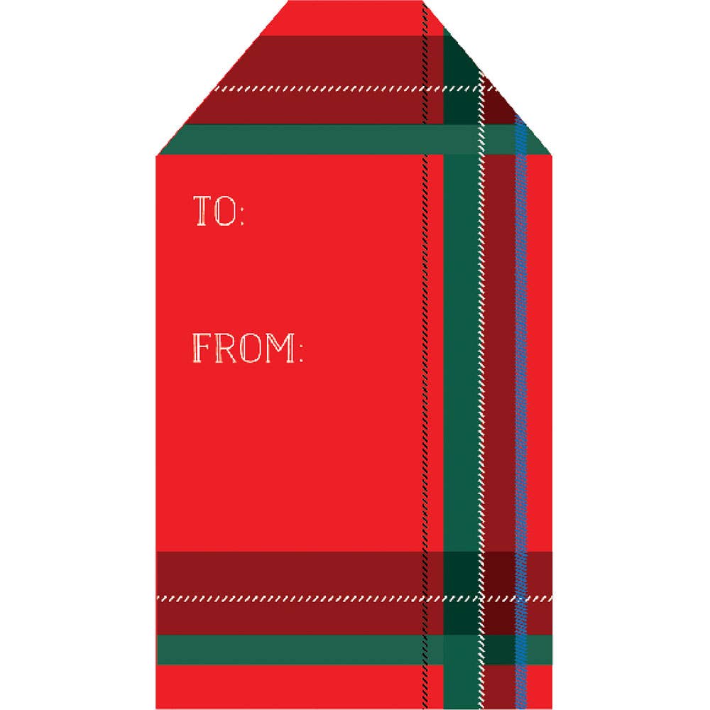 Tartan Plaid Adhesive Gift Tag