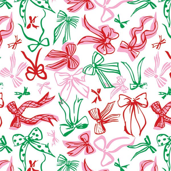 Christmas Print Bulk Tissue Paper: Christmas Bows / 120 Pack