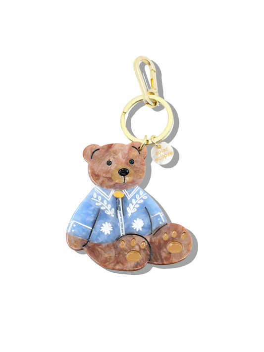 Hand-painted Western Teddy Bag Charm + Keychain