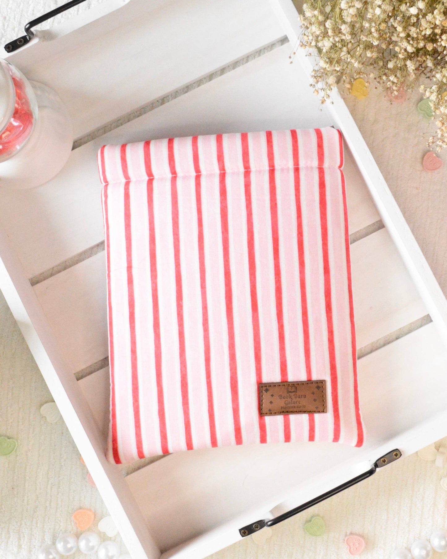Sweetie Stripes Book Sleeve: Without Button / Without Pocket(s) / Jumbo