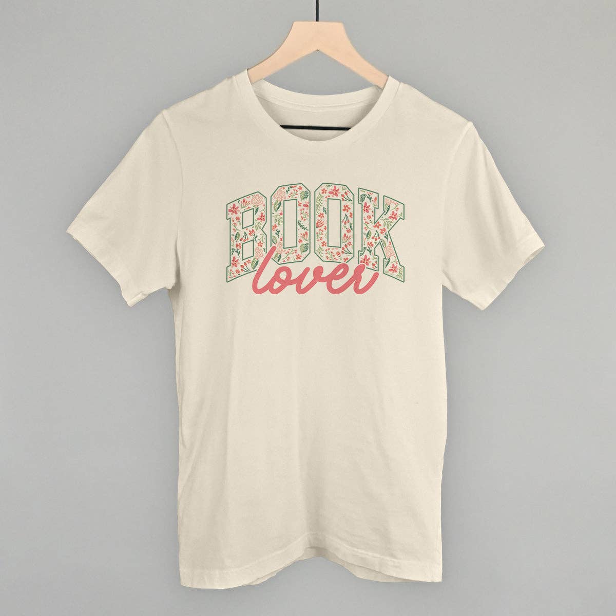 Book Lover Floral Arch + Script: White / XL / Tee