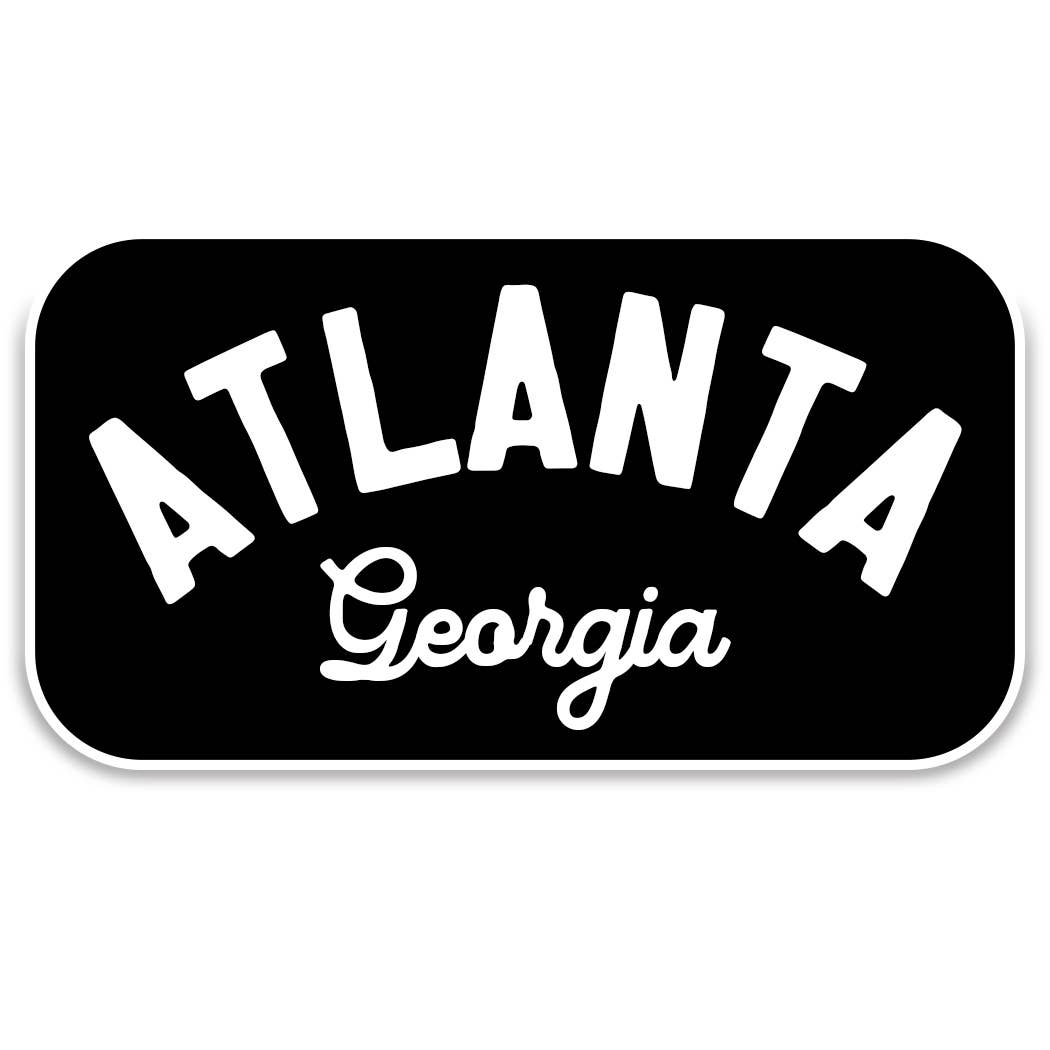Custom City + State Sticker – Retro Tourist Vinyl Decal: Black + White