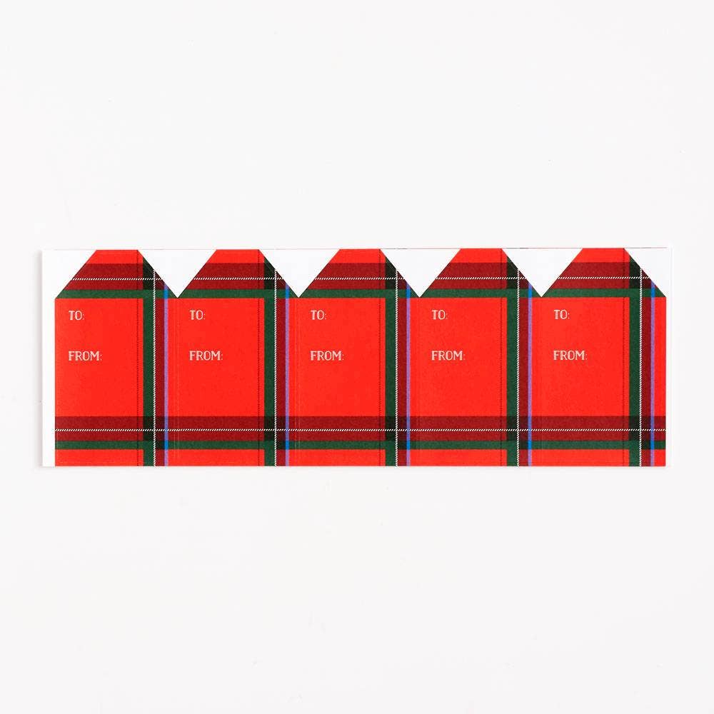 Tartan Plaid Adhesive Gift Tag