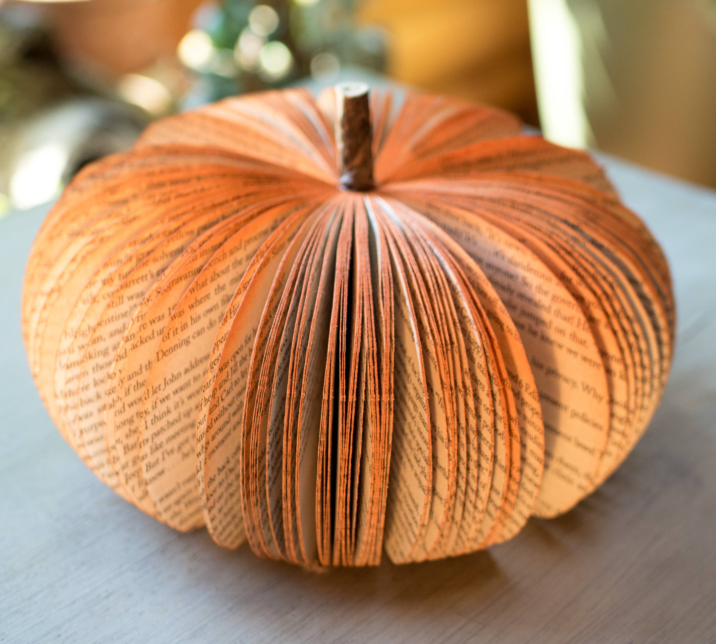 Book Pumpkin Rustic Orange Fall Decor