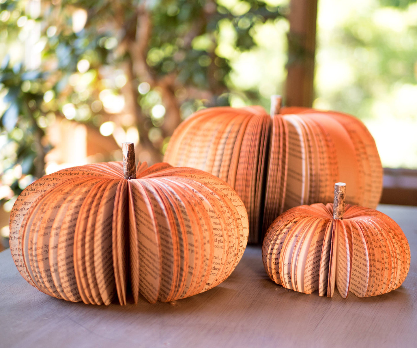 Book Pumpkin Rustic Orange Fall Decor