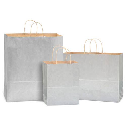 Recycled Kraft Color Paper Retail Shopping Bags: Christmas Red / 25 Pack / Queen 16x6x19.25"