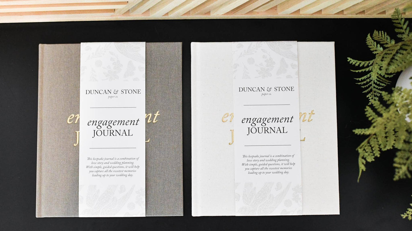 Engagement Journal | Gift for New Brides | Book for Couples: Ivory