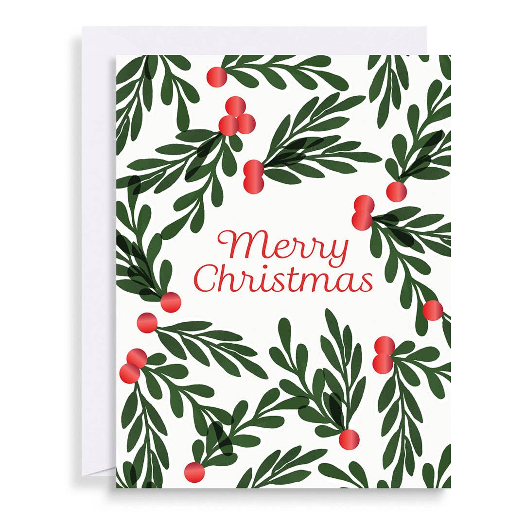 Holly Berry Merry Christmas Card Set