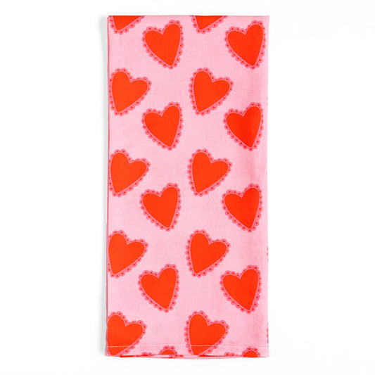 Hearts Tea Towel