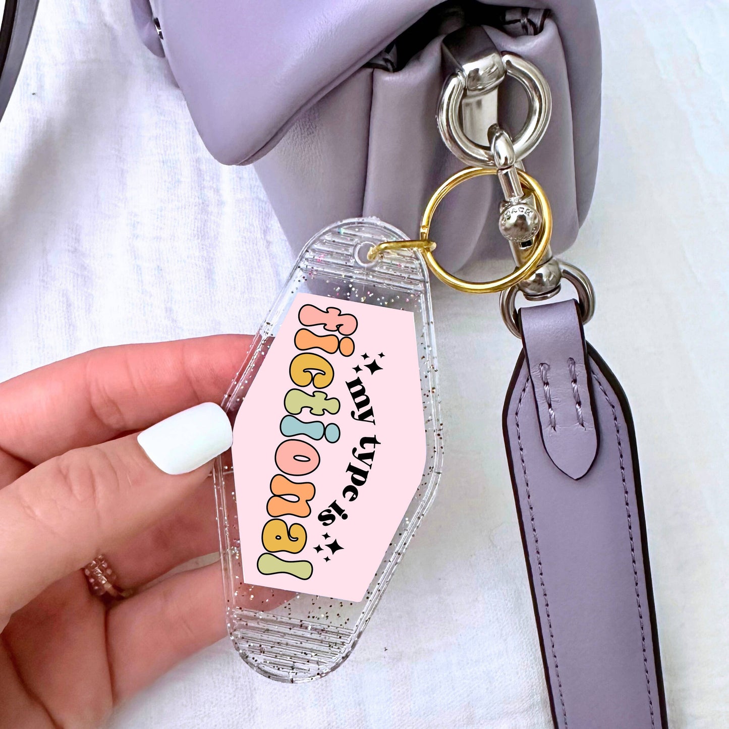 Funny Bookish Bookstore Books Motel Keychain: Standard: Loose / Glossy